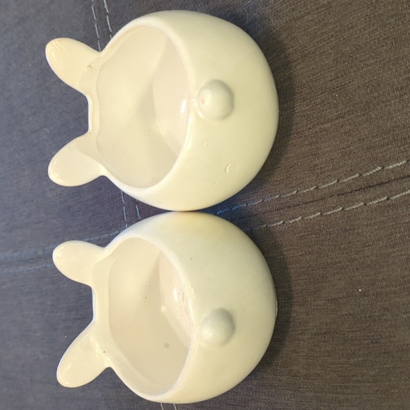 Porcelain Bunny Small Decorative Planters Plants Easter Spring Cute Rabbit Decor - Picture 3 of 5